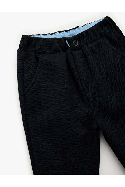Koton Button Detailed Pocketed Basic Pants with Elastic Waist, Sweatpants Look