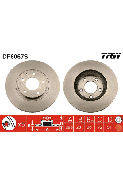 TRW Disc Frana Mazda Mpv 2/Xedos 9
