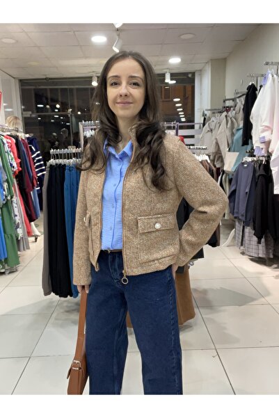 Simge Moda Nopeli Kaşe Ceket