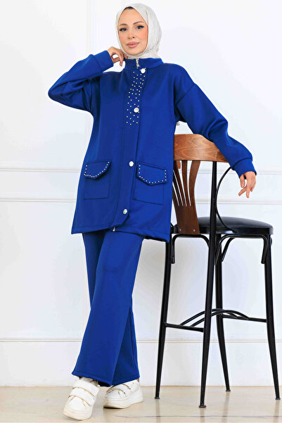 benguen Σετ δύο τεμαχίων Scuba με λεπτομέρεια από χάντρες N5334 Indigo