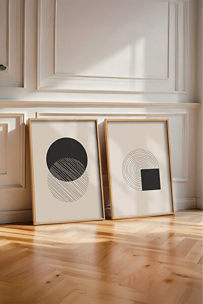 huhuli Set de picturi cu ramă din lemn, 2 piese Huhu86