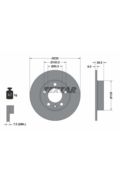 Krieger Спирачен диск Audi A1/A3/Tt Seat Ibiza 4/Toledo 2