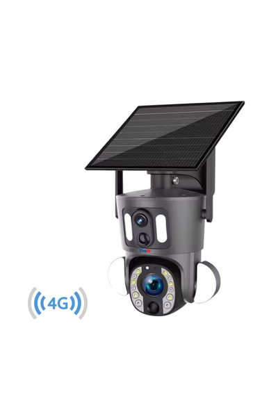 Taggo Cameră de supraveghere 4G cu alimentare solară, 8MP, zoom optic 20X, detectare umană