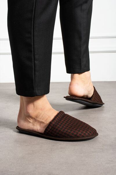 FUGA MODA Ανδρικές παντόφλες σπιτιού με μοτίβο μαύρου κόκκινου χρώματος Florida