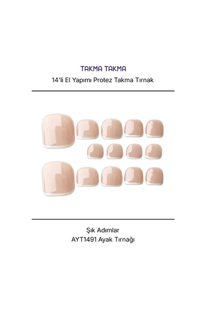 Takma Takma S Beden 10'lu Ten Rengi Ayak Tırnağı AYT1491 Tekrar Kullanılabili...