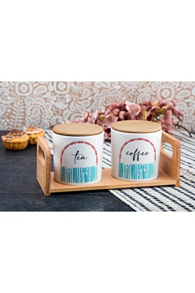naturelove Çay ve Kahve Saklama Kavanozu Seramik, Dekoratif Standlı Çay Kahve...