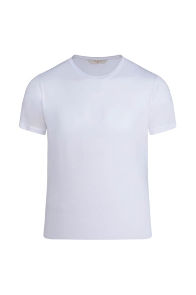 Hatemoğlu White Regular Fit Crew Neck T-Shirt
