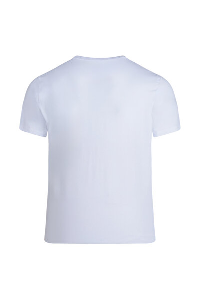 Hatemoğlu White Regular Fit Crew Neck Cotton T-Shirt