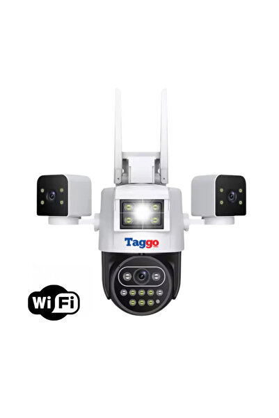 Taggo Cameră de supraveghere, WIFI, 6MP, zoom 10X, 3 obiective, control prin aplicație