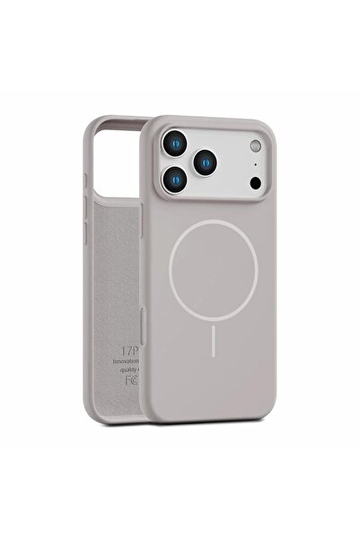 O Ozone جراب سيليكون مغناطيسي لهاتف iPhone 17 Pro | متوافق مع MagSafe - رمادي