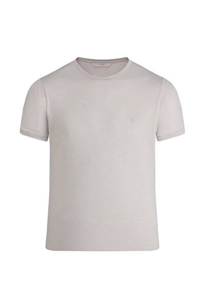 Hatemoğlu Ecru Regular Fit Crew Neck T-Shirt