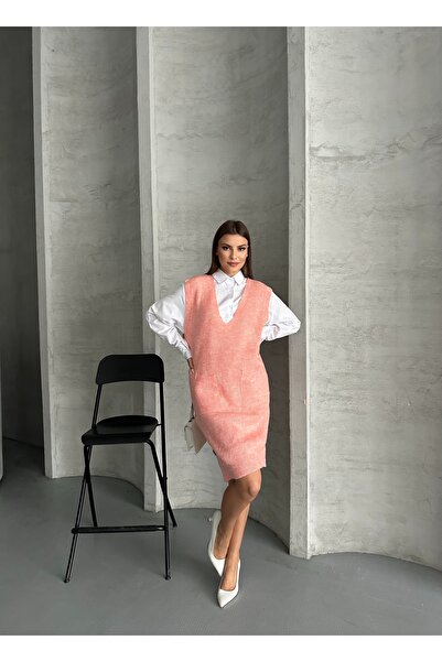 Knitoryx Women's Gray Side Buttoned Knitwear Sweater Dress - Women's Winter Stylish Model Std