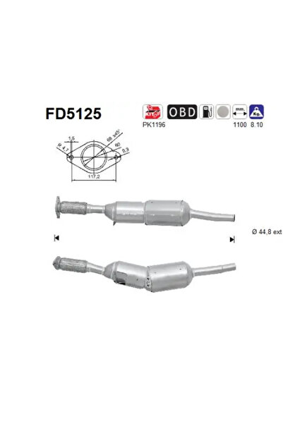 As Filtru Funingine/Particule Sist.De Esapament Dacia Duster/Logan/Sandero Re...
