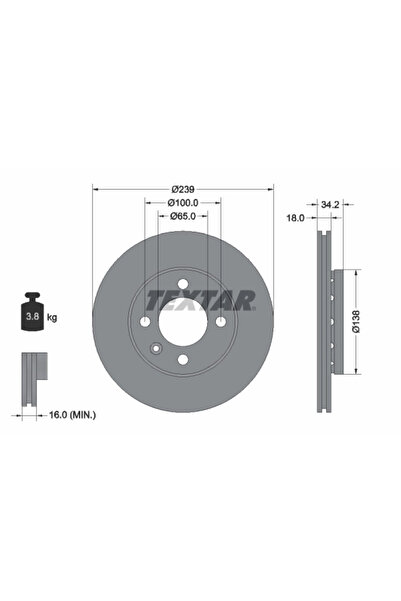 Krieger Disc Frana Seat Arosa Vw Gol 5/Lupo 1/Polo