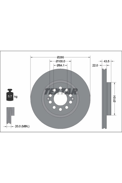 TEXTAR Disc Frana Mg Mg Zs Suv Mg (Saic) Zs