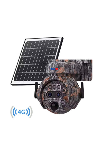 Taggo Cameră de vânătoare 4G cu alimentare solară, 8MP, zoom optic 12X, vedere nocturnă, detectare mișcare