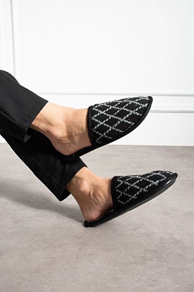 FUGA MODA Чорні чоловічі домашні капці з великим візерунком баклави від Florida