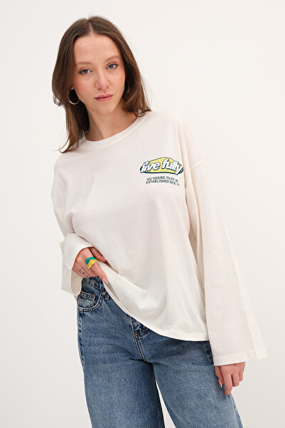 Addax Μακρυμάνικο μπλουζάκι με στάμπα B10570