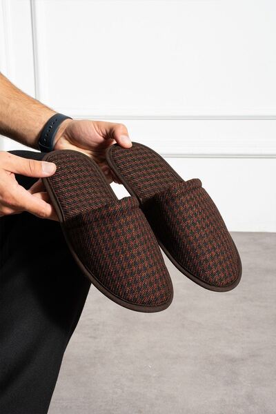 FUGA MODA Ανδρικές παντόφλες σπιτιού με μοτίβο μαύρου κόκκινου χρώματος Florida