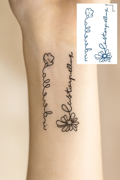 TAKIŞTIR Çiçek Figürlü 12 Saat Sonra Kararan Geçici Dövme Tattoo
