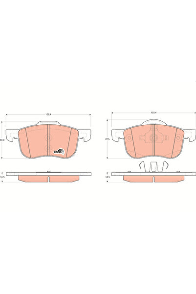 TRW Set Placute Frana Frana Disc Volvo S60 1/S80 1/V70 1