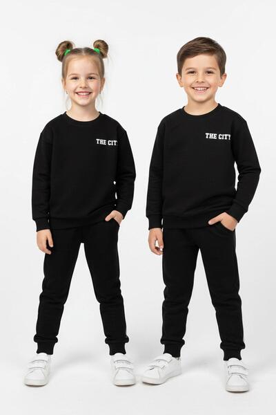 NEWKİDS The City Printed Cotton 2 Thread Seasonal Unisex Children's Set