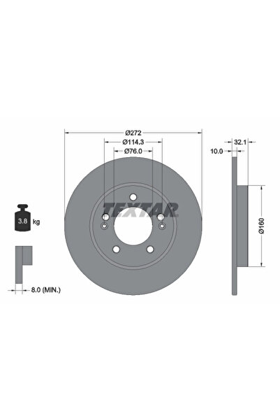 TEXTAR Disc Frana Hyundai I30 Kia Ceed