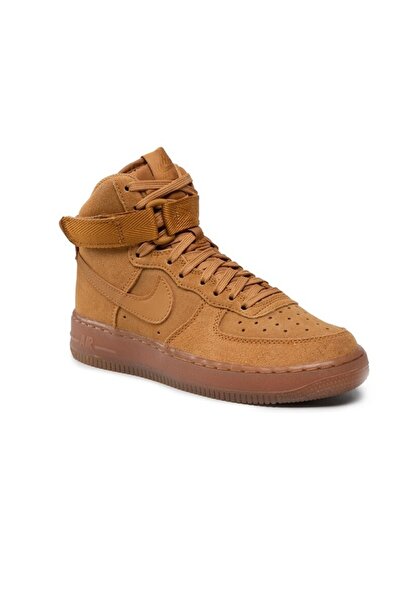 Nike Pantofi sport, Air Force 1 High LV8 3 Wheat, Piele intoarsa, Maro