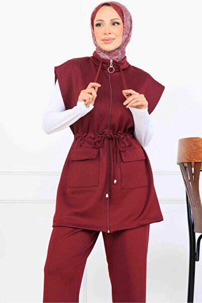 benguen Belden Bağlamalı Scuba İkili Takım N5375 Bordo