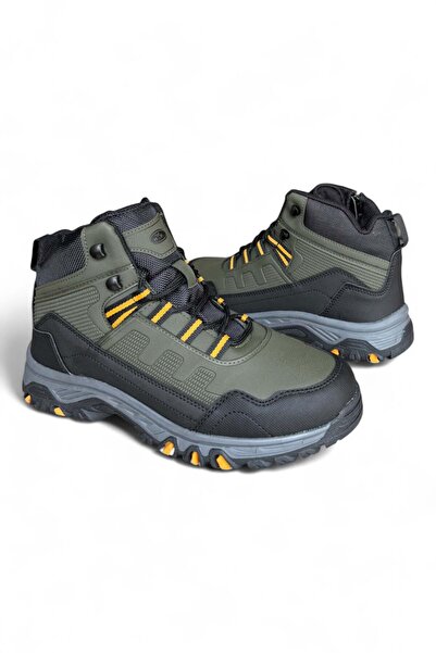 NAVİSHOES Haki Unisex Outdoor Trekking Kışlık Uzun Bot Kaymaz Taban 888NAV