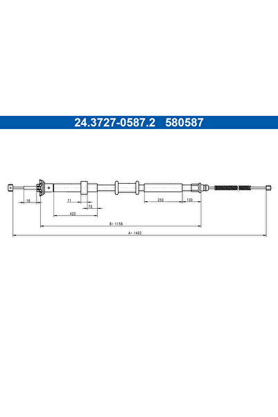 Ate Cablu Frana De Parcare Fiat 500 2007-2009