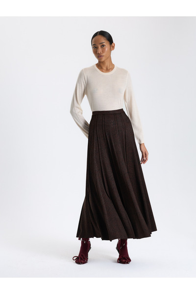 BAQA Bordo Desenli Maxi Etek