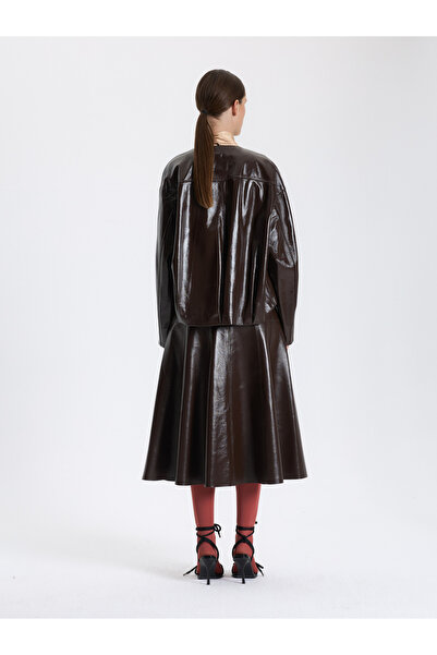 BAQA Midi Leather Skirt