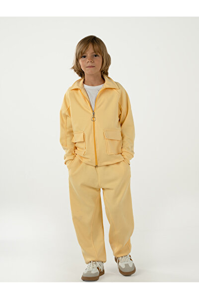Catz Kids Boy's Pocket Yellow Soft Modal Tracksuit Set