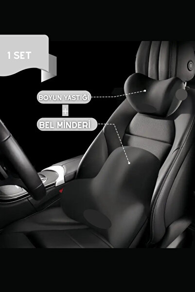 Viscomina Araç boyun yastığı,Araç bel minderi,Visco Takım,2'li Takım (1 ADET TAKIM)