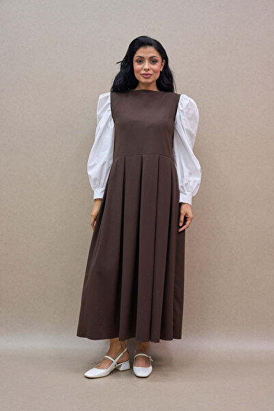 KÜÇÜĞÜM BUTİK Кафе Pileli Поливискоза Jile Elbise