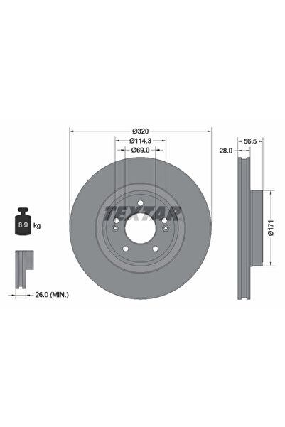 TEXTAR Disc Frana Genesis G70 Kia Stinger