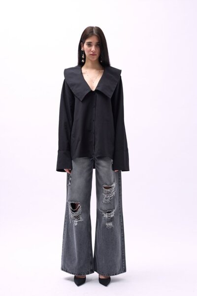 Wear Up Πουκάμισο με μανίκια με φαρδύ γιακά