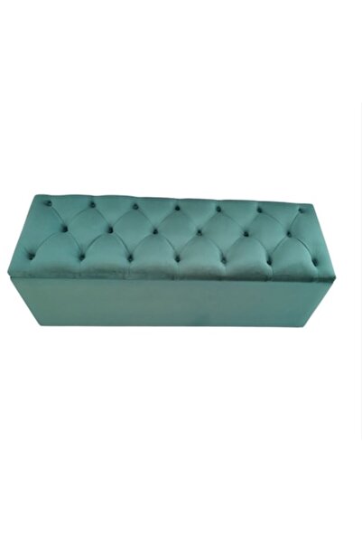 OEM Bancheta tapitata tip chesterfield cu spatiu pentru depozitare, Catifea, Verde smarald, 104x36x40 cm
