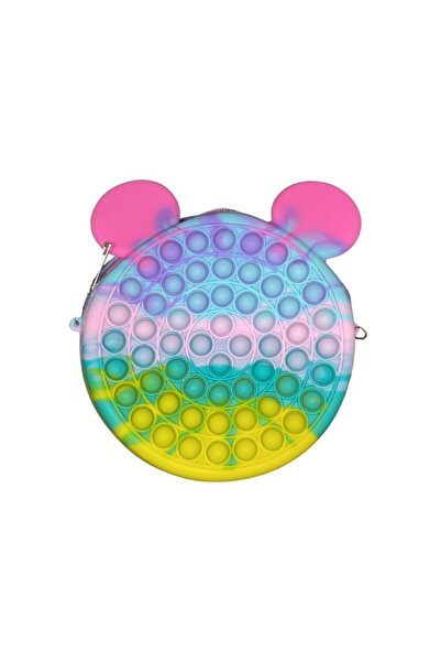 OEM Jucarie antistres din silicon OEM, Geanta Pop It, 16 cm, Soricel, Macarons