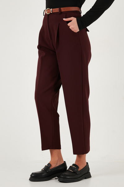 Lela Штани з високою талією, прямими штанинами та поясом, прямий крій ШТАНИ 68350938