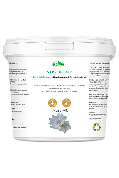 Bios Mineral Plant Sare de Baie Terapeutică cu Magneziu (Sare Nigari) și Ulei...