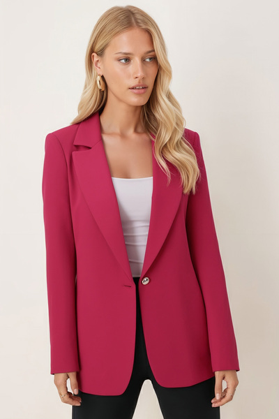 armonika Women's Fuchsia Single Button Jacket Arm-20K001020