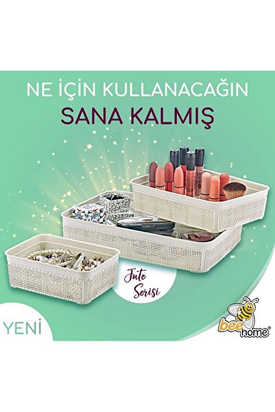 NATURAWİN Çok Amaçlı Jute Üçlü Sepet