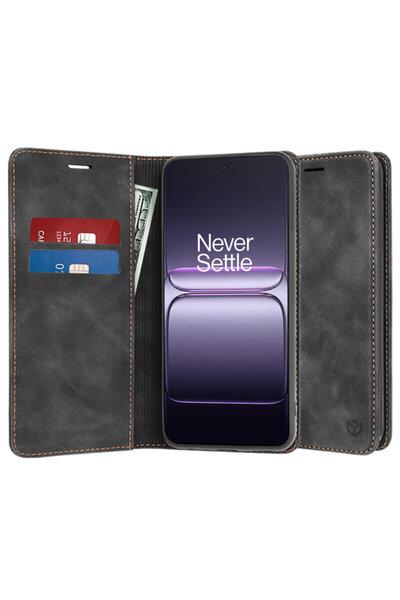 Techsuit Husa piele OnePlus Nord CE5 Confy Cover, negru