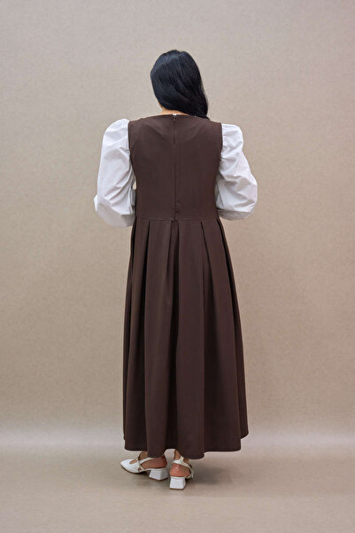 KÜÇÜĞÜM BUTİK Кафе Pileli Поливискоза Jile Elbise