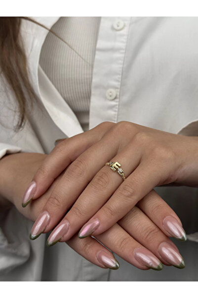 Güzide Kuyumcu 14 Ayar Altın E Harfli Yüzük 791