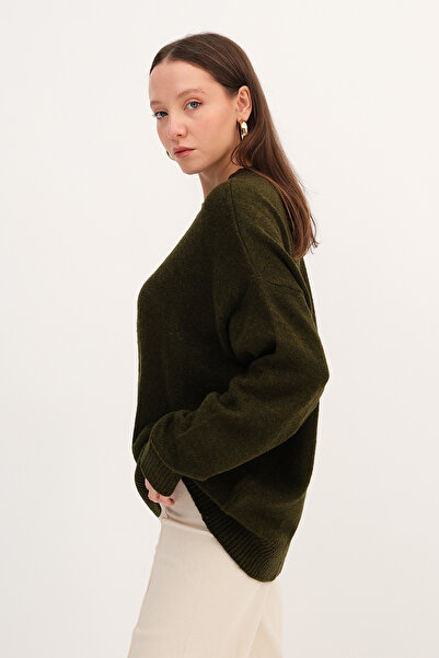 Addax Crew Neck Basic Knitwear Sweater K2918