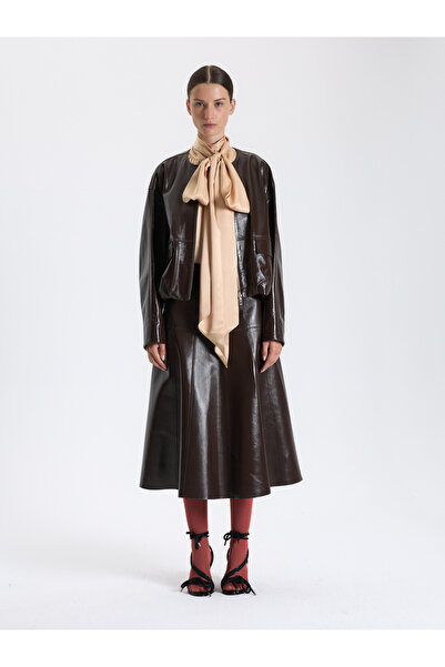 BAQA Midi Leather Skirt