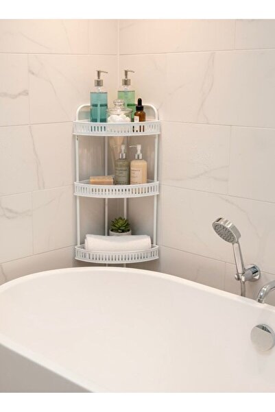 Noor 3-Tier Bathroom Corner Shelf, White